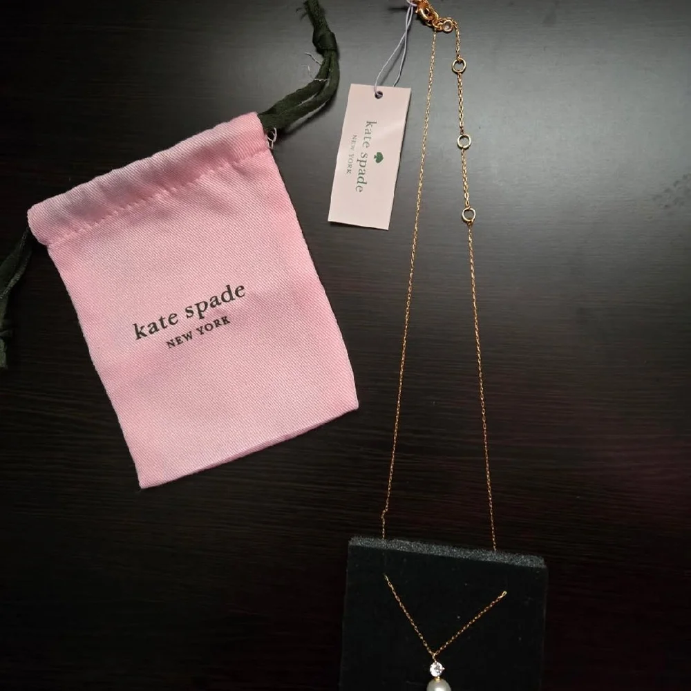 Kate Spade Gold Necklace with Pearl and Crystal - Picture 2 of 2